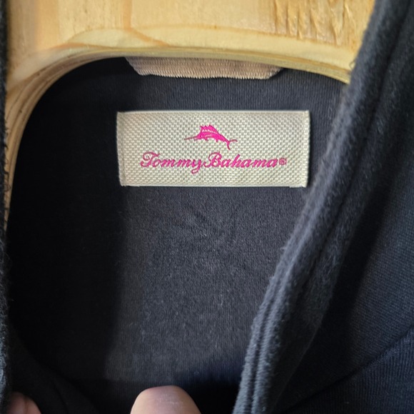 Tommy Bahama Mens Black Pima Cotton Button Front Jacket Shirt - Picture 4 of 8